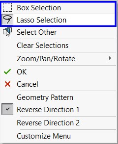انتخاب ابزار Lasso Selection یا Box Selection جهت تعیین نمودن محدودهی مورد نظر